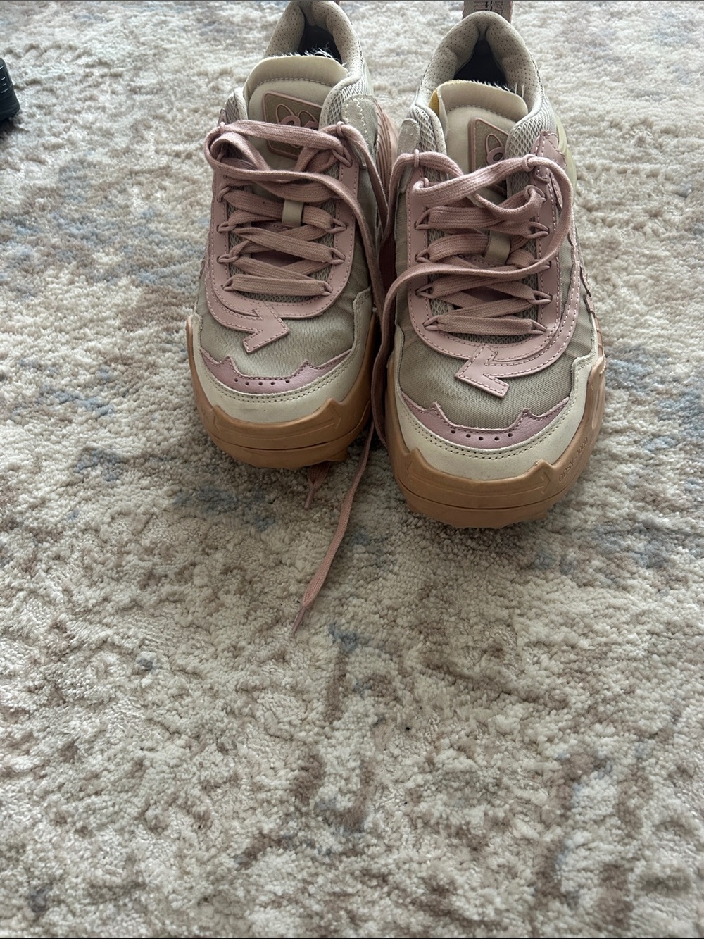Women Casual Sneakers in Pink and Tan
